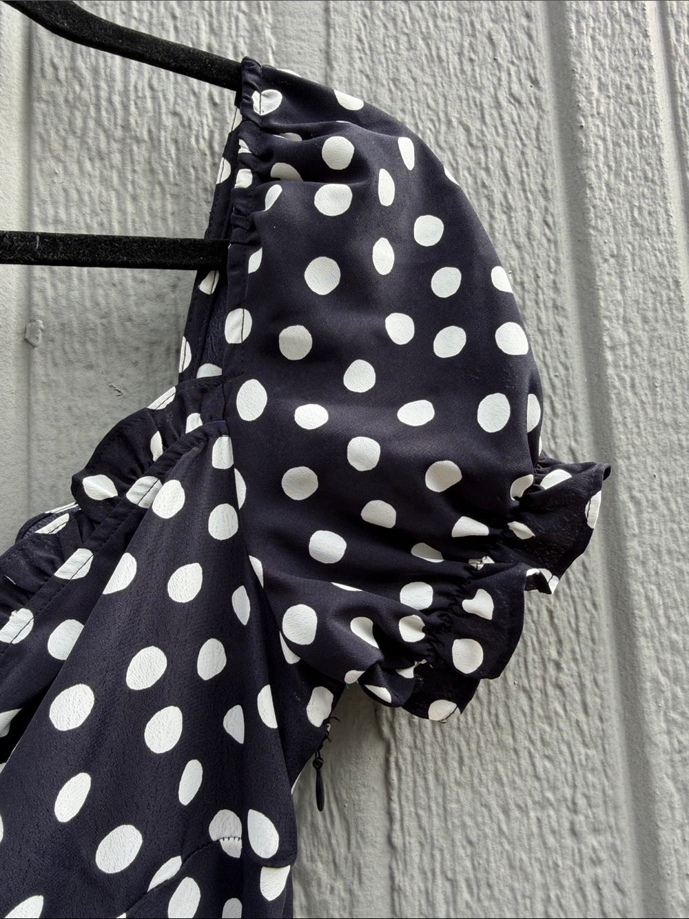 Topshop Polka Dot Midi Dress - Black & White Size: 6 - Picture 6 of 11